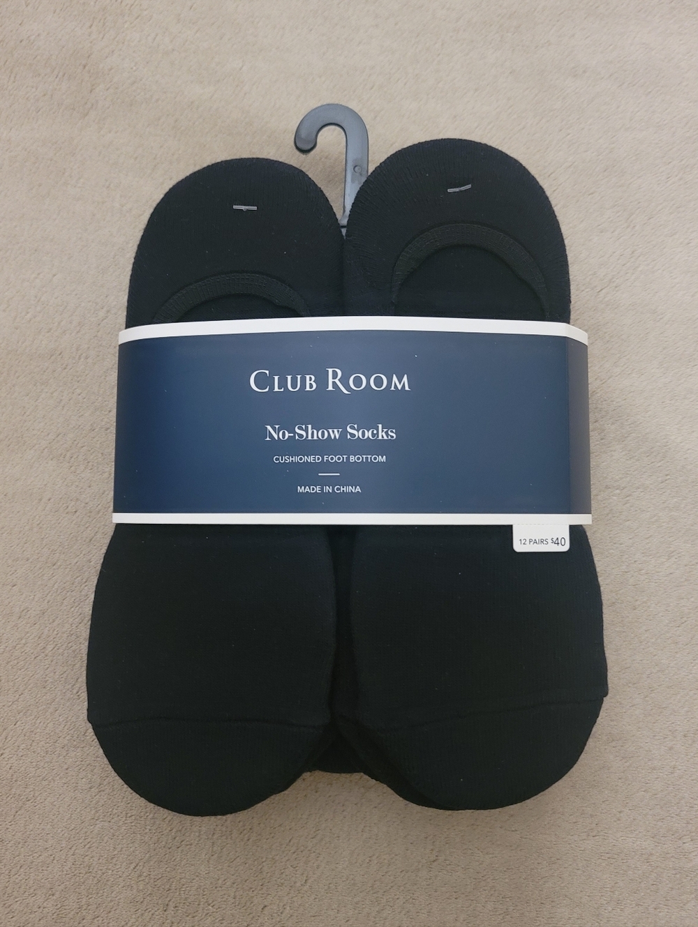 Club Room Men's Black No Show Socks 12 Pack (Shoe Size 7-12/Sock Size 10-13)